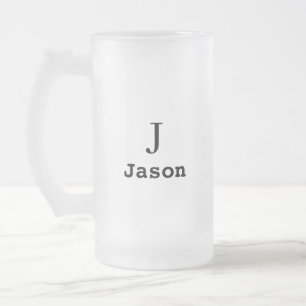 Chope Givrée Élégant Monogramme Nom initial Personnalisé