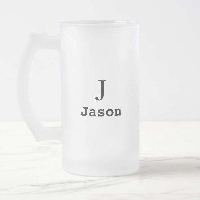Chope Givrée Élégant Monogramme Nom initial Personnalisé (Gauche)