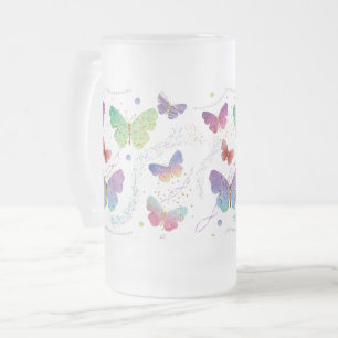 Chope Givrée Élégant Papillons violets et bleus brillants