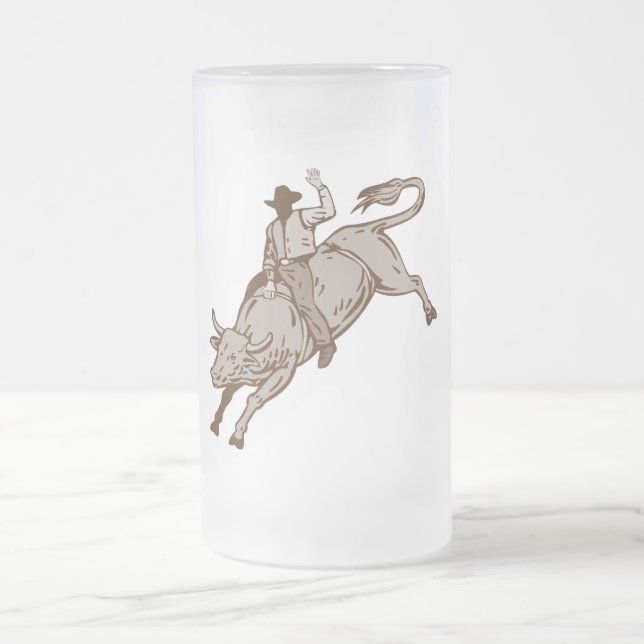 Chope Givrée Équitation de taureau de cowboy de rodéo (Centre)