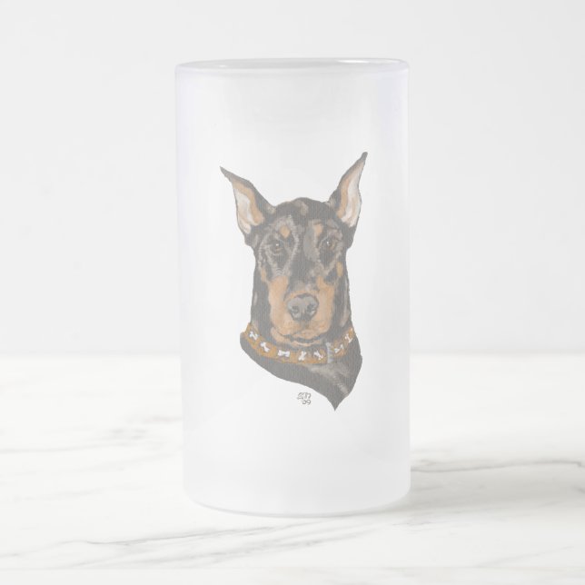 Chope Givrée Étude de tête de Doberman Pinscher (Centre)