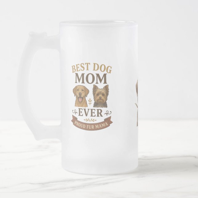 Chope Givrée Fier cadeau Fur Mama avec Labrador et Yorkie 16oz (Gauche)