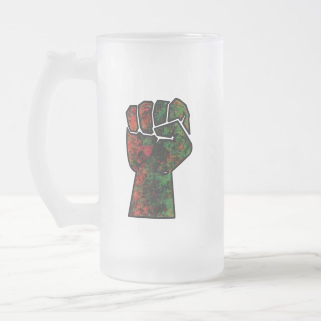 Chope Givrée fierté noire drapeau rouge vert poing panafricain  (Gauche)