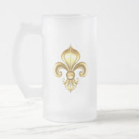 Fleur de lis dorée sur fond bleu