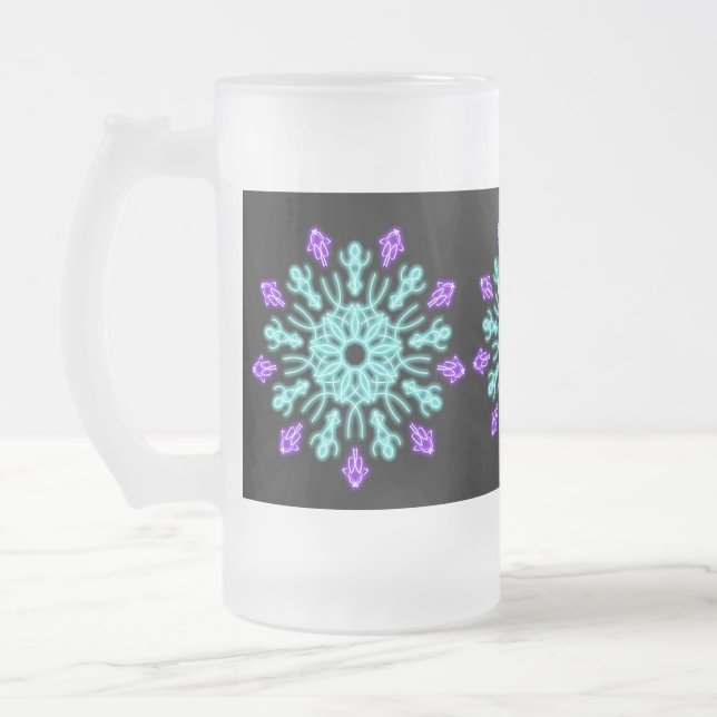 Chope Givrée Fleur de néon pourpre et turquose (Gauche)