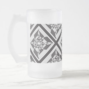 Chope Givrée fleurs abstraites noir blanc