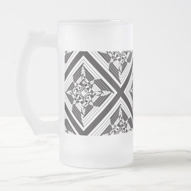 Chope Givrée fleurs abstraites noir blanc (Gauche)