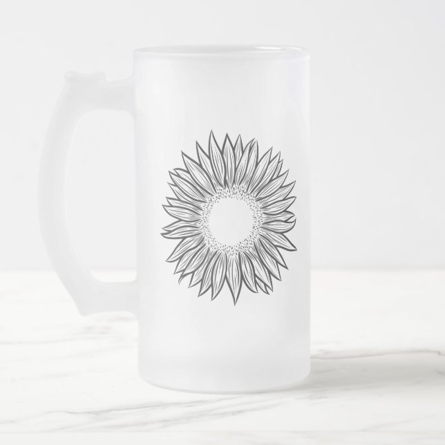 Chope Givrée Flore Rustique Tournesol Main tiré (Gauche)