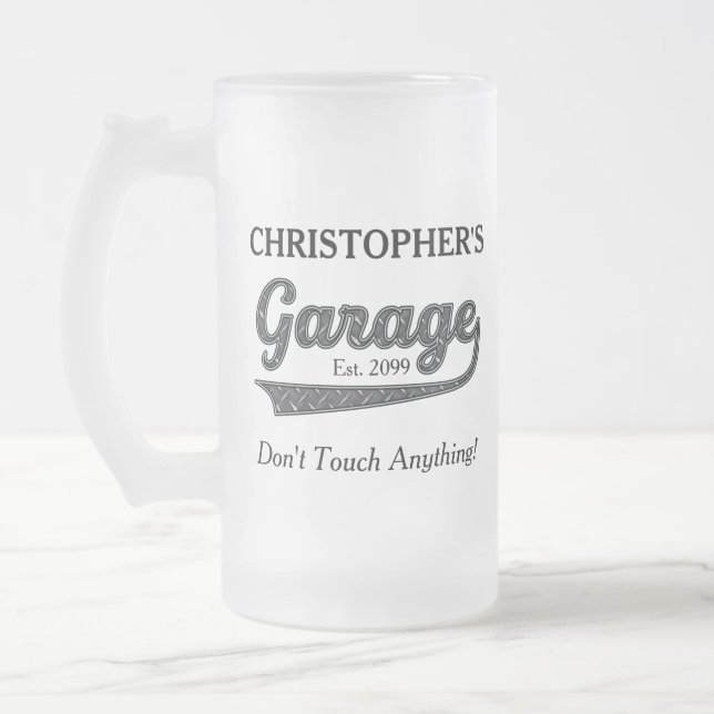 Chope Givrée Garage ne touchez pas à quelque chose Drinkware (Gauche)