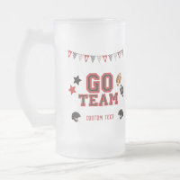 Go Team Football Fan Red et Black Festive Sports