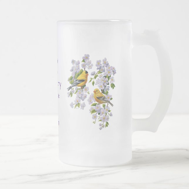 Chope Givrée Goldfinch Oiseaux & Fleurs U-Pick Couleur Arrière  (Droit)