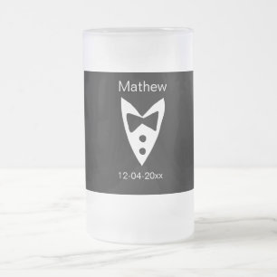 Chope Givrée groomsman ajouter nom année noir arc chemise crava