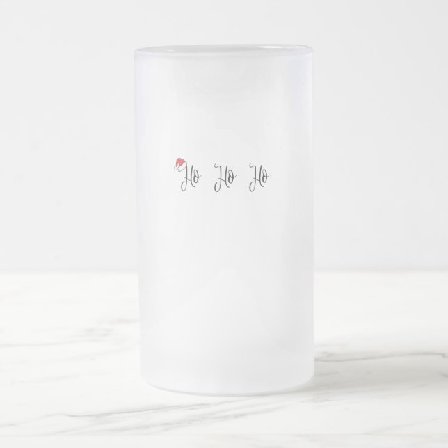 Chope Givrée Ho Ho Ho portant un chapeau de santa rouge (Centre)