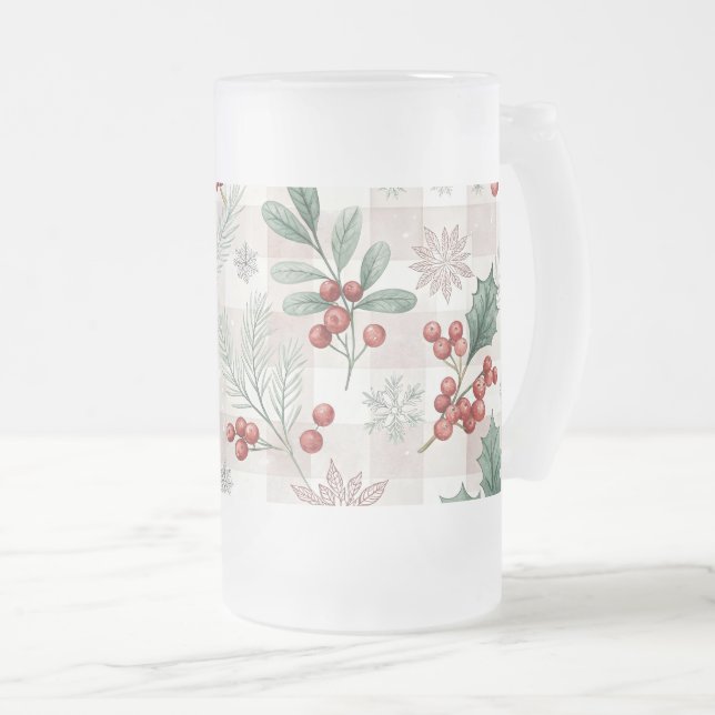Chope Givrée Holly Christmas Snow Watercolor (Devant droit)