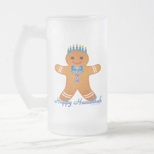 Chope Givrée Homme en pain d'épice de Hanukkah Judaica Menorah