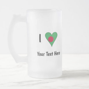 Chope Givrée I (Bangladesh Flag Heart Love) Personnalisé