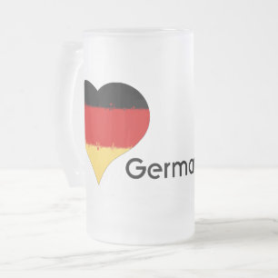 Chope Givrée I Love Allemagne Grunge Heart Flag Design