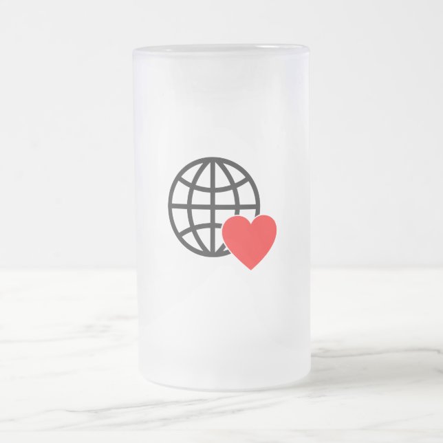 Chope Givrée Icône Globe Amour Mondial | Conception de cœur de  (Centre)