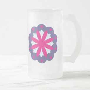 Chope Givrée Illustration de formes florales violettes et roses