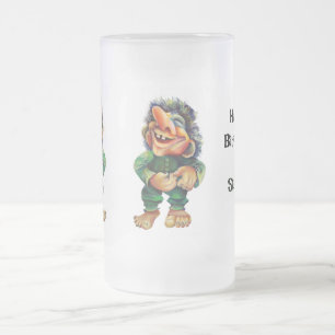 Chope Givrée Illustration de troll drôle scandinave aquarelle