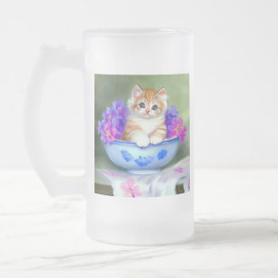 Chope Givrée Illustration vintage de chaton orange et blanc