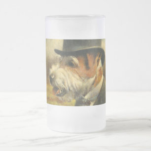Chope Givrée Jack Russell, Victorien vintage Verre congelé