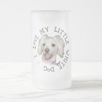 J'adore mon petit chien blanc Caniche / Bichon