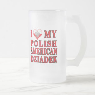 Chope Givrée J'Ai Coeur Mon Polonais Américain Dziadek