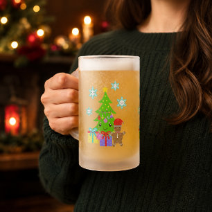 Chope Givrée Joli visage Kawaii scène de l'arbre de Noël