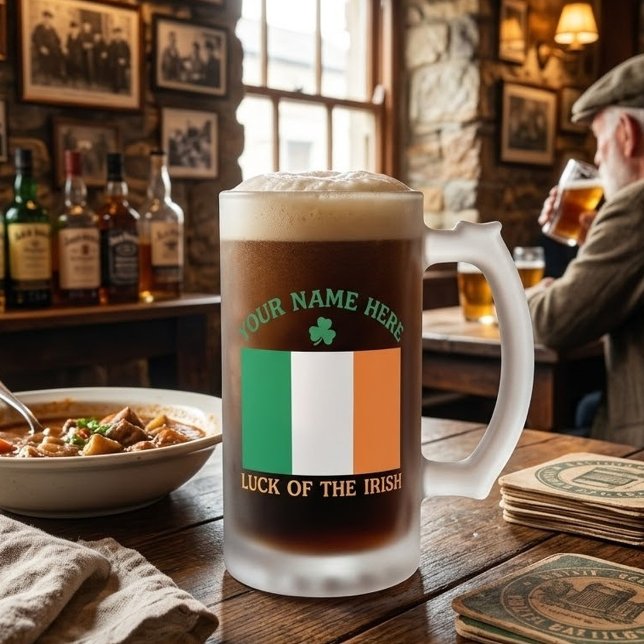 Chope Givrée Jour de la Saint-Patrick Drapeau de l'Irlande Nom  (Créateur téléchargé)