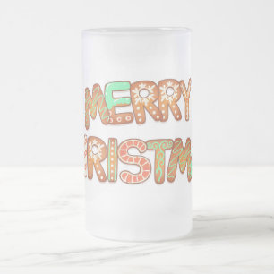 Chope Givrée Joyeux Noël Typographie Pain d'épice
