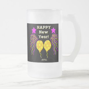 Chope Givrée Joyeux Nouvel An avec de grandes verres congelés