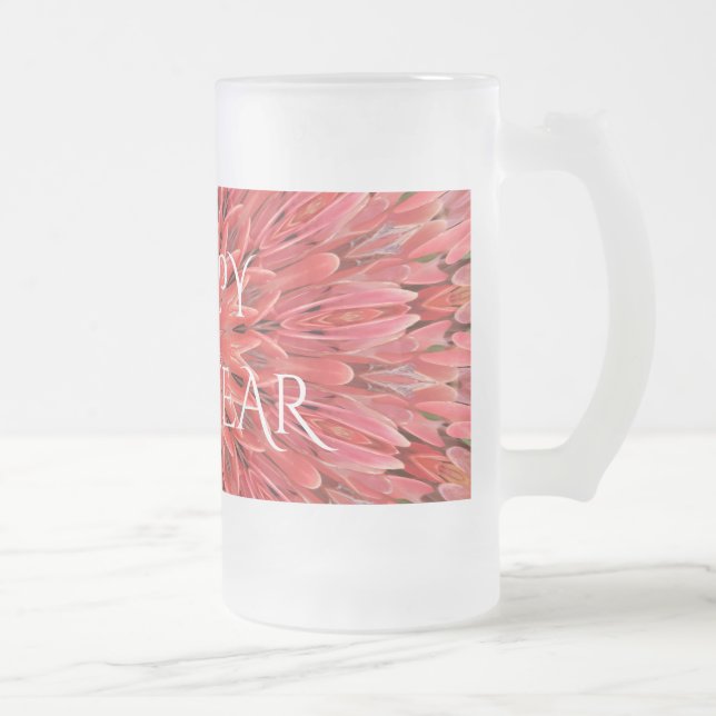 Chope Givrée Kaleidoscope Design Fleur rouge Joyeux Texte du No (Droit)