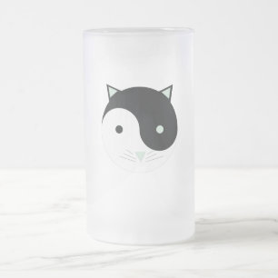 Chope Givrée Kitty Yin Yang à la menthe verte, noire et blanche