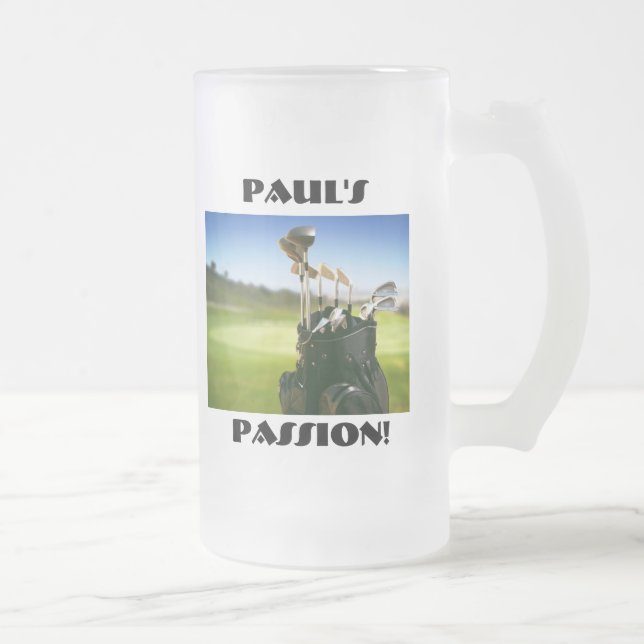 Chope Givrée La passion de Paul (golf) !  16oz. Stein. (Droit)
