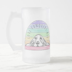 Chope Givrée l'amour conquiert tout chien arc-en-ciel basset ho