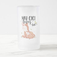 Le cerf de bois Doe et le bébé Fawn Mon Gigi m'aim