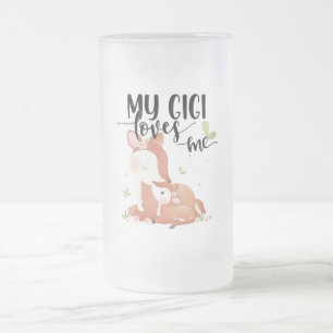 Chope Givrée Le cerf de bois Doe et le bébé Fawn Mon Gigi m'aim