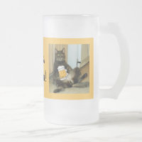 Le Chat Apprécie Une Bière De Verre Frosted Bière 