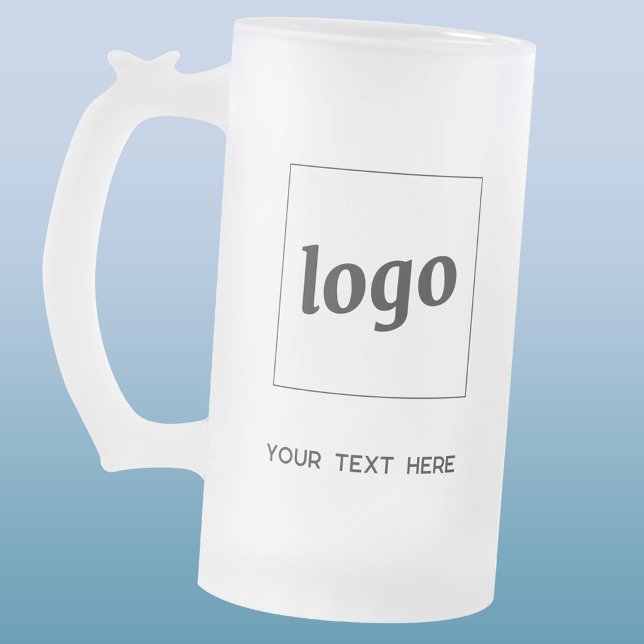 Chope Givrée Logo simple et promotion de l'entreprise textuelle (Logo with custom text business promotional frosted beer mug)