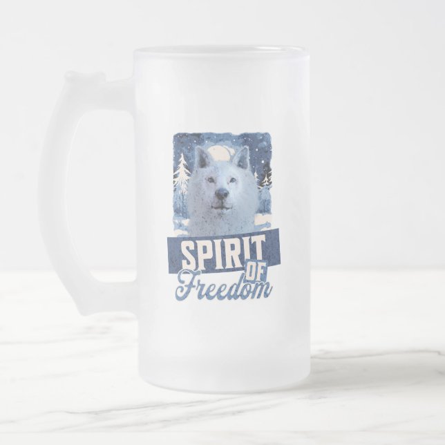 Chope Givrée Loup Arctique Esprit de liberté Création faunique (Gauche)