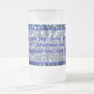 Chope Givrée Lumières Bleues Texte Abstrait Vitrage Frosted Bee