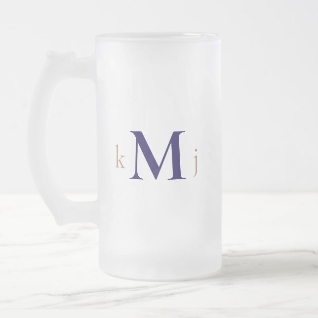 Chope Givrée Mariage Monogramme Gold & Navy (Gauche)