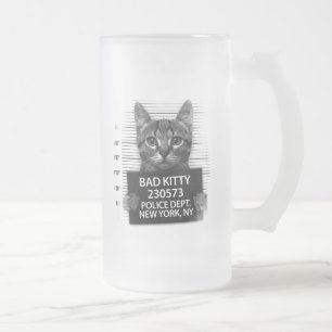 Chope Givrée Mauvaise Kitty Chat Police Photo D'arrestation Drô