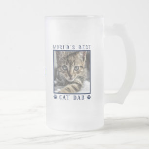 Chope Givrée Meilleur Papa Chat du Monde Navy Empreintes de Pat