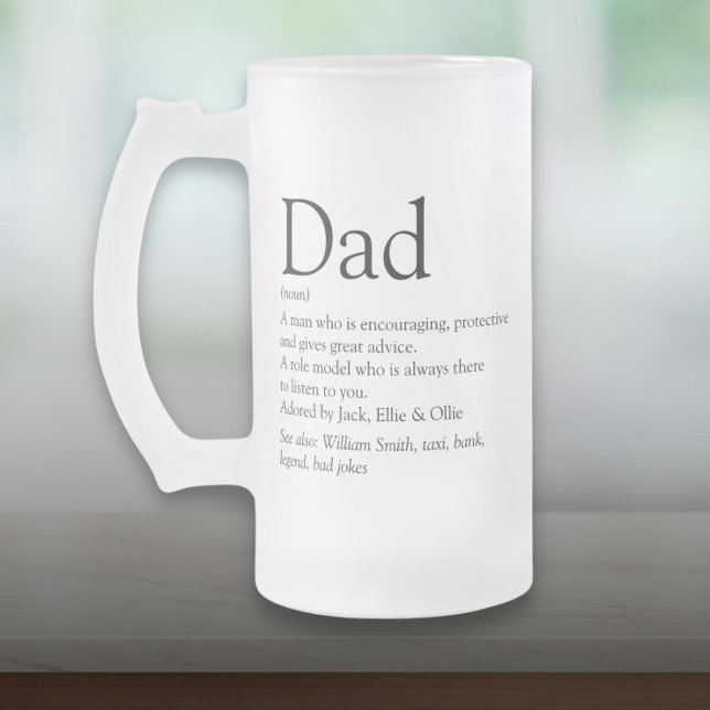 Chope Givrée Meilleur père du monde Définition Papa (World's Best Ever Dad Father Daddy Definition Frosted Glass Beer Mug)