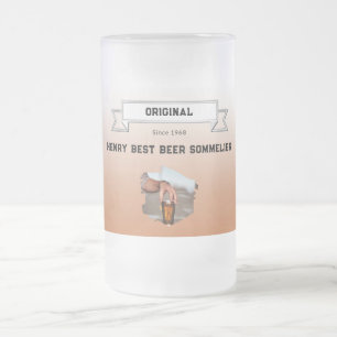 Chope Givrée Meilleur Sommelier de Bière Marron Blanc Dégradé &