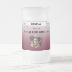 Chope Givrée Meilleur Sommelier de Bière Photo à Dégradé Rouge 