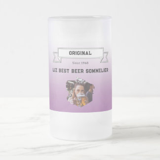 Chope Givrée Meilleur Sommelier de bière Violet Blanc Dégradé &