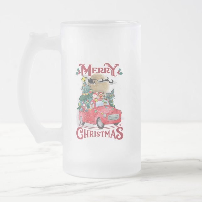 Chope Givrée Merry Christmas Vintage Red Santa Truck (Gauche)